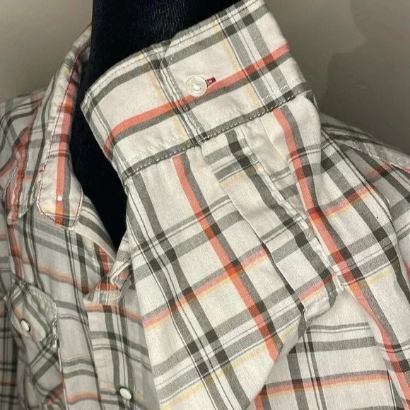 Wrangler Jeans Co. RED Western 2XL Pearl Snap Long-Sleeved Shirt - Picture 5 of 9